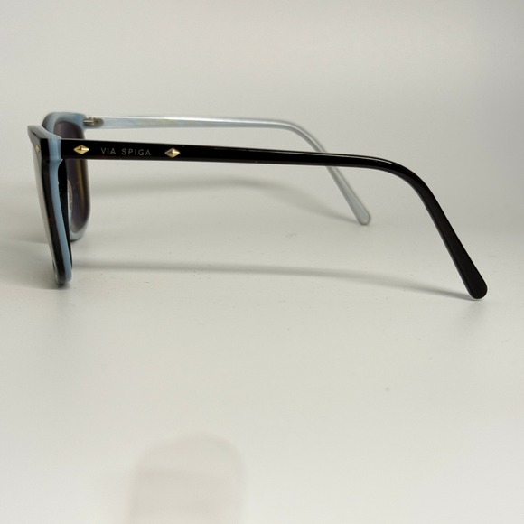 Via Spiga Women Brown Tortoise Blue Square Sunglasses 150-S 550 Studded Temple main image 7